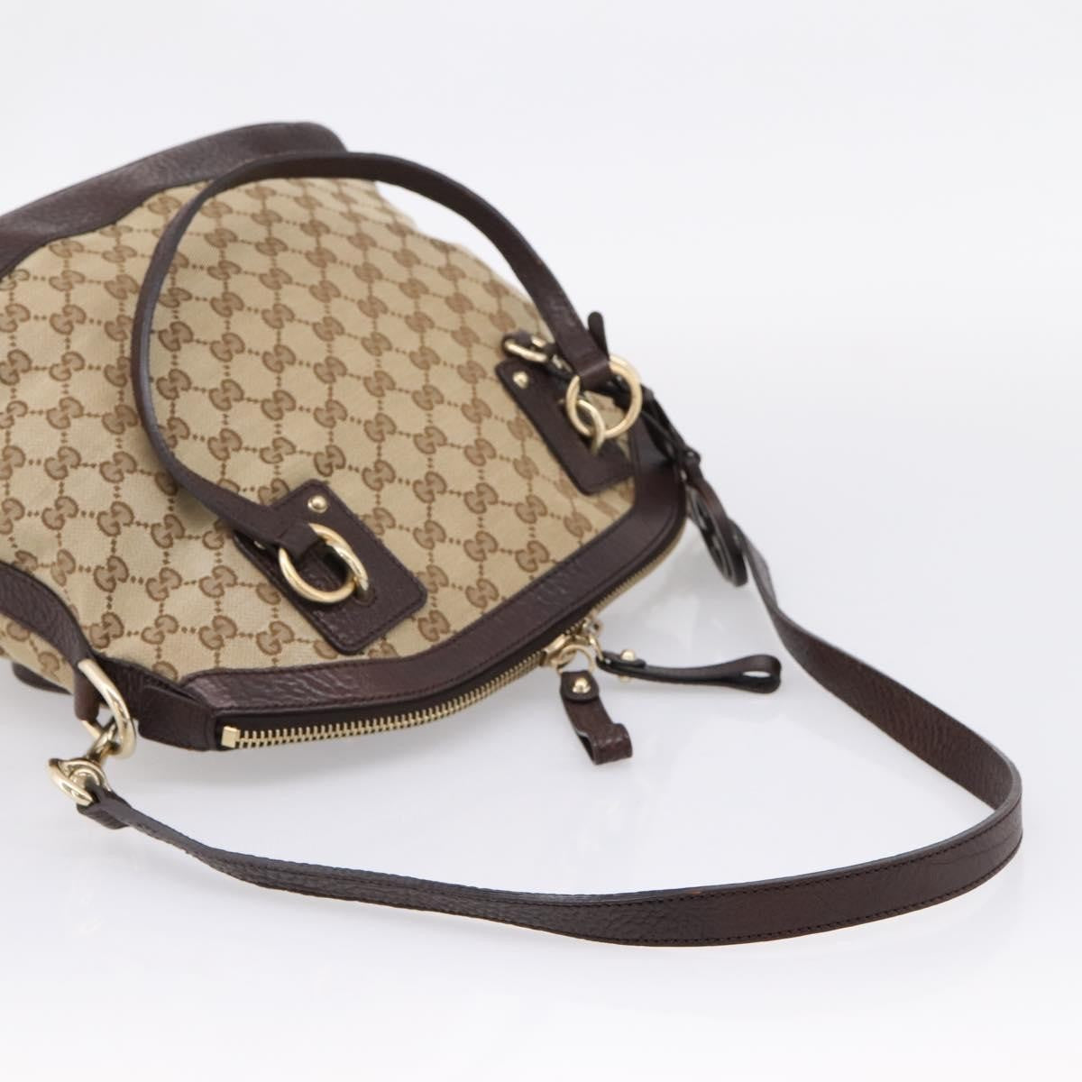 Gucci Britt Convertible Dome Satchel GG Canvas, Beige, Canvas, Handbag