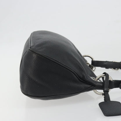 Prada Vitellino Mordo Hobo Leather, Black, Leather, Shoulder Bag