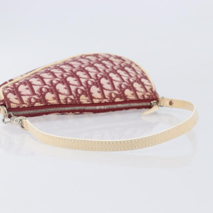 Christian Dior Vintage Saddle Bag Canvas, Red, Canvas, Clutch