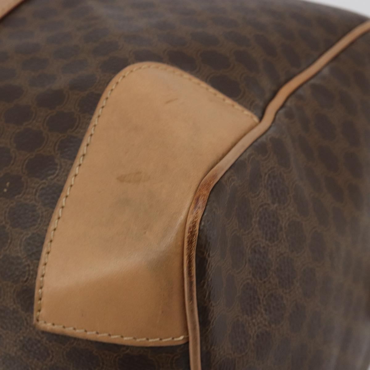 Celine Vintage Macadam Boston Canvas, Brown, PVC, Handbag