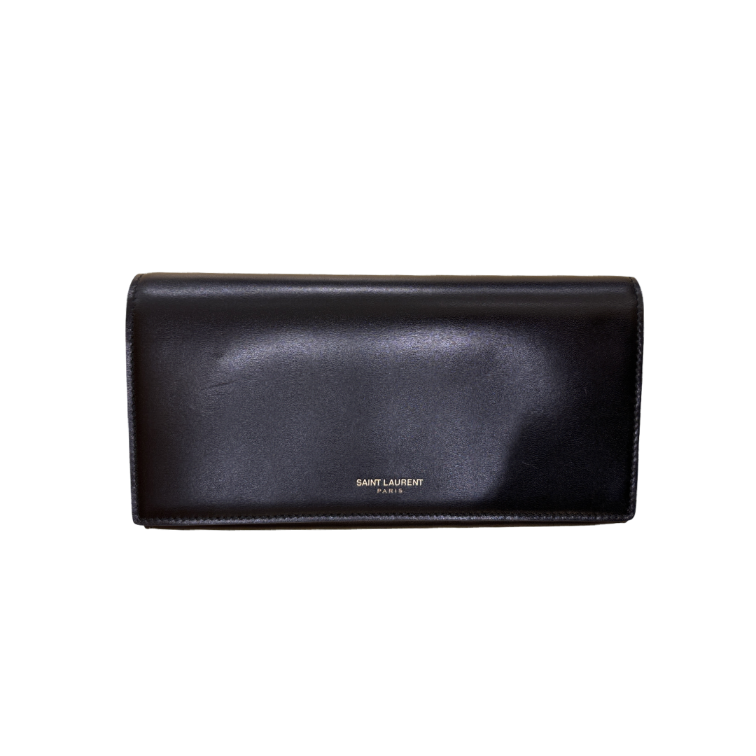 Saint Laurent Classic Zip Around Organizer Wallet Leather, Black, Leather, Wallet