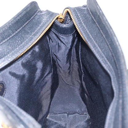 Chanel Vintage Zipped Chain Caviar, Black, Leather, Tote Bag