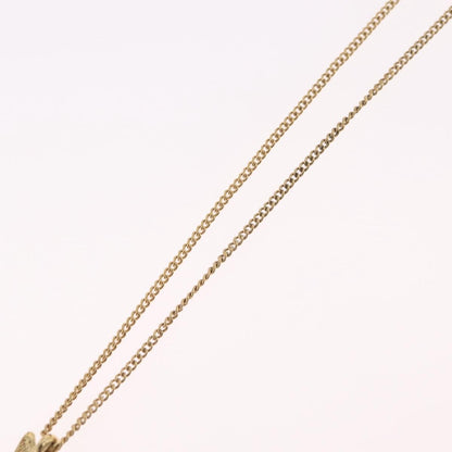 Christian Dior Round Logo Pendant Metal with Crystal, Gold, Metal, Necklace