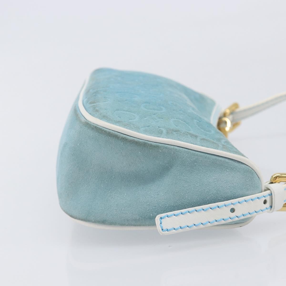 Celine C Macadam Suede, Turquoise, Suede, Handbag