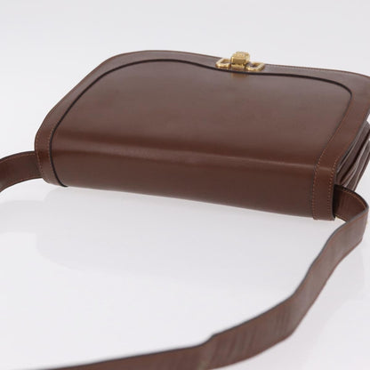 Celine Triomphe Leather, Brown, Leather, Shoulder Bag