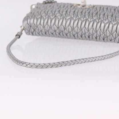 Miu Miu Crystal Clutch Matelasse Leather, Silver, Leather, Clutch