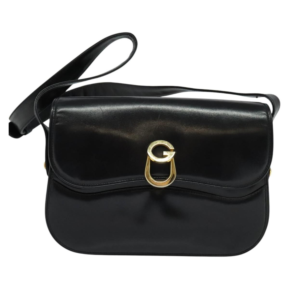 Gucci Vintage Leather, Black, Leather, Shoulder Bag