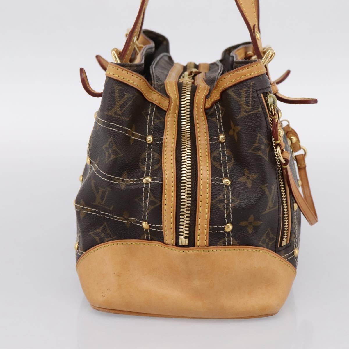 Louis Vuitton Riveting Monogram Canvas, Brown, Canvas, Shoulder Bag