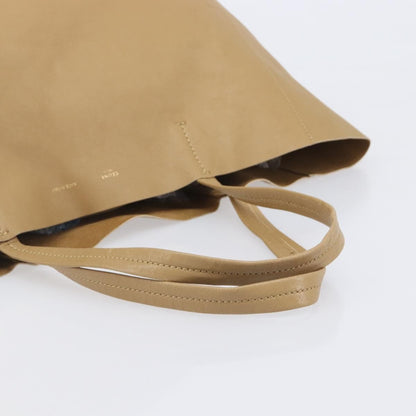 Celine Horizontal Bi-Cabas Leather, Beige, Leather, Tote Bag