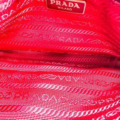 Prada Zip Saffiano Leather, Red, Leather, Shoulder Bag