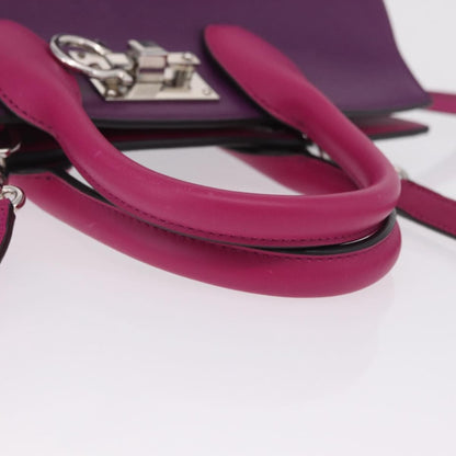 Salvatore Ferragamo Studio Satchel Leather, Purple, Leather, Handbag