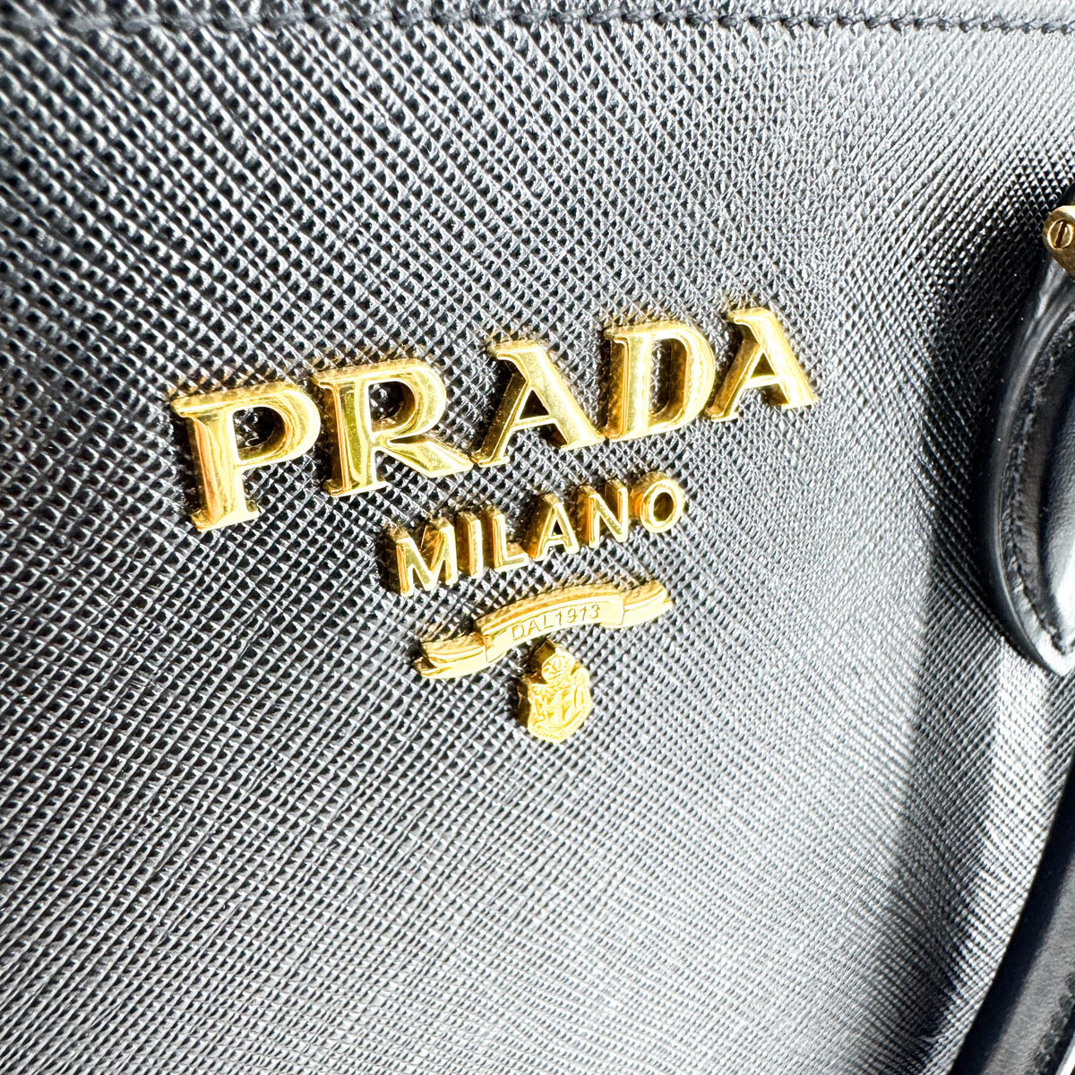 Prada saffiano tote Leather, Black, Leather, Tote Bag
