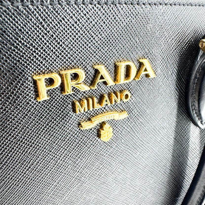 Prada saffiano tote Leather, Black, Leather, Tote Bag
