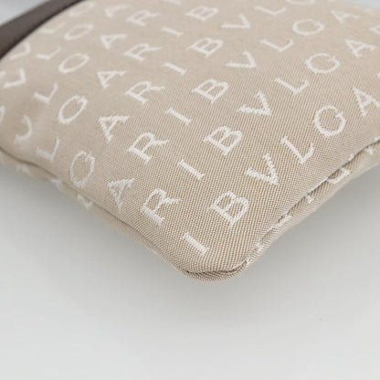 Bvlgari Logomania Canvas with Leather, Beige, Canvas, Shoulder Bag