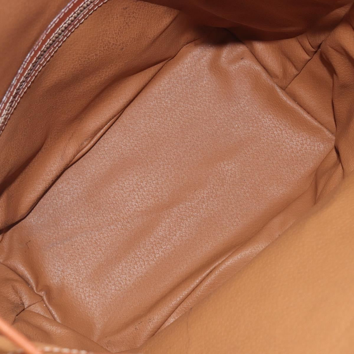Celine Macadam Shoulder Leather, Brown, Canvas, Crossbody Bag