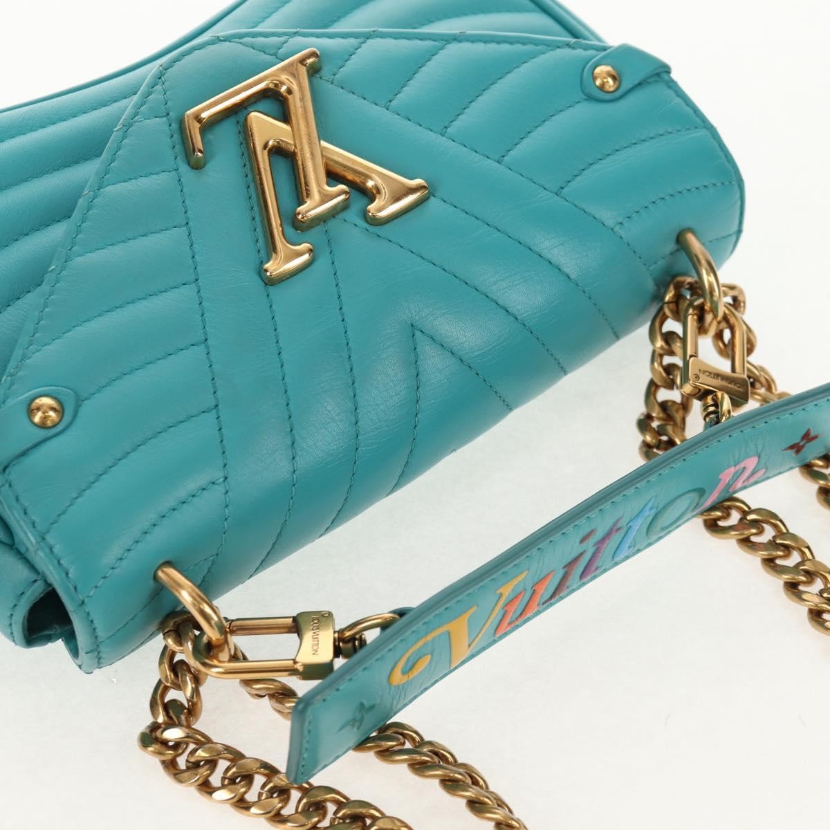 Louis Vuitton New Wave Chain Quilted Leather, Blue, Leather, Shoulder Bag