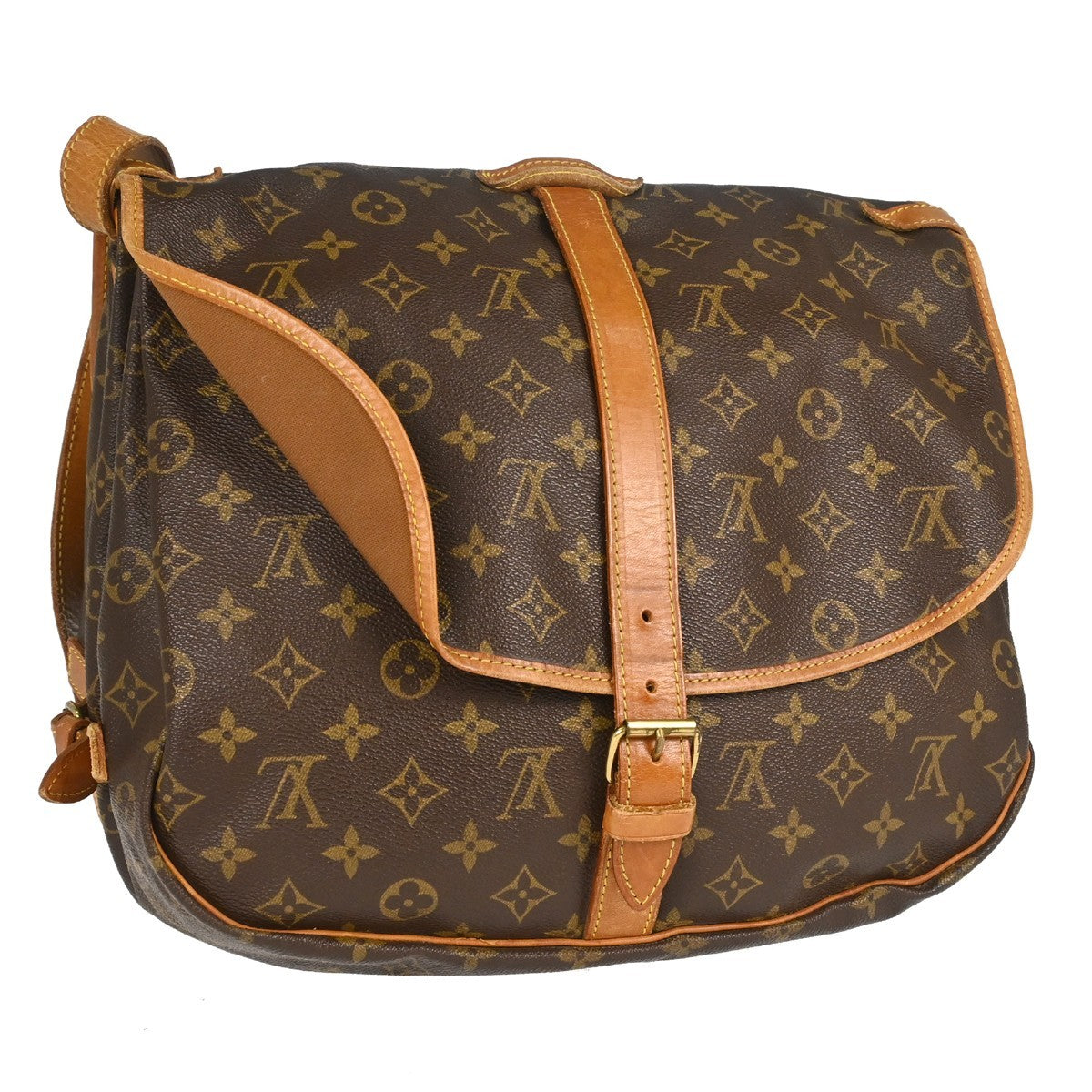 Louis Vuitton Saumur Monogram Canvas, Brown, Canvas, Shoulder Bag