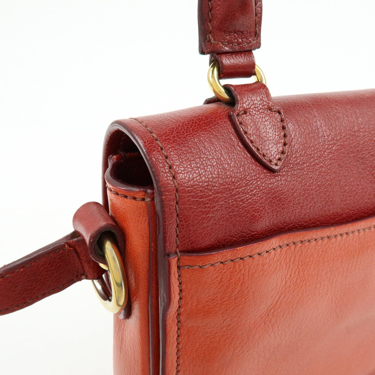 Miu Miu Madras Top Handle Leather, Red, Leather, Handbag