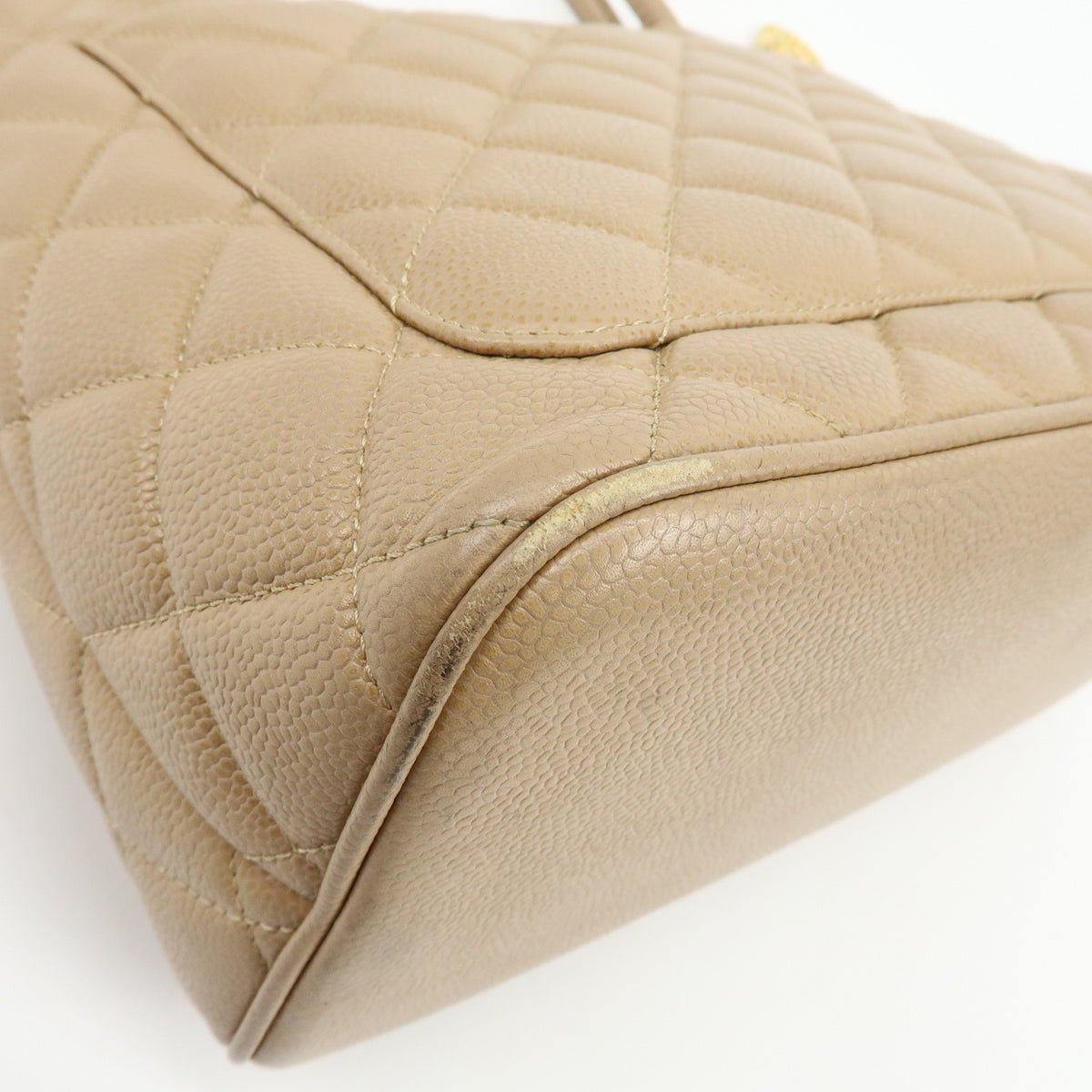 Chanel Medallion Quilted Lambskin, Beige, Leather, Tote Bag