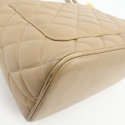 Chanel Medallion Quilted Lambskin, Beige, Leather, Tote Bag