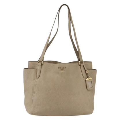 Prada Side Pocket Convertible Vitello Daino, Beige, Leather, Tote Bag