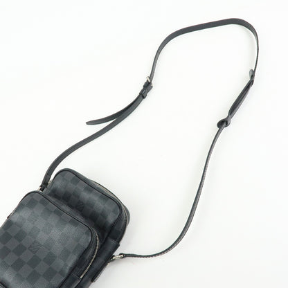 Louis Vuitton Rem Damier Graphite, Black, Canvas, Handbag