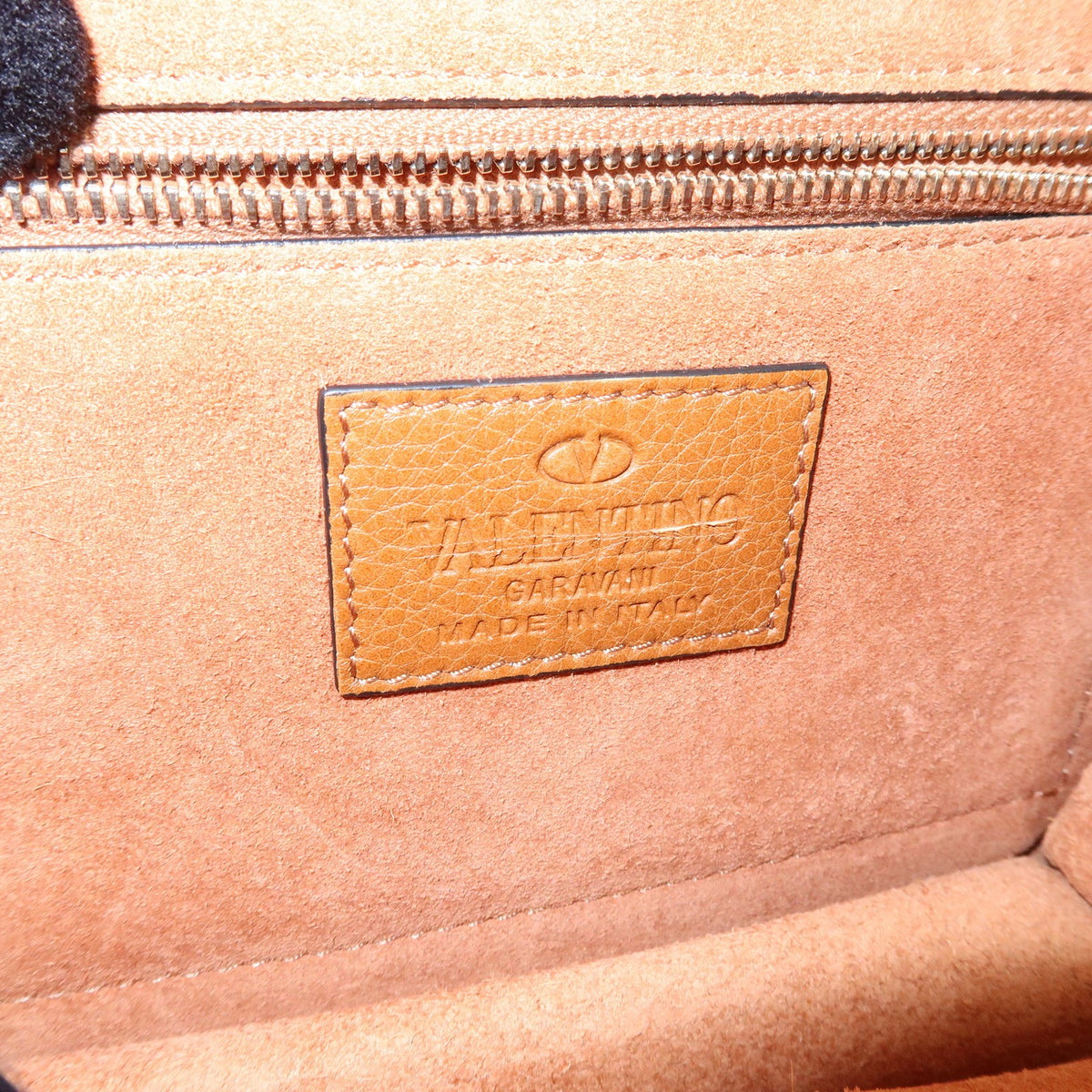 Valentino Garavani Glam Lock Leather, Brown, Leather, Shoulder Bag