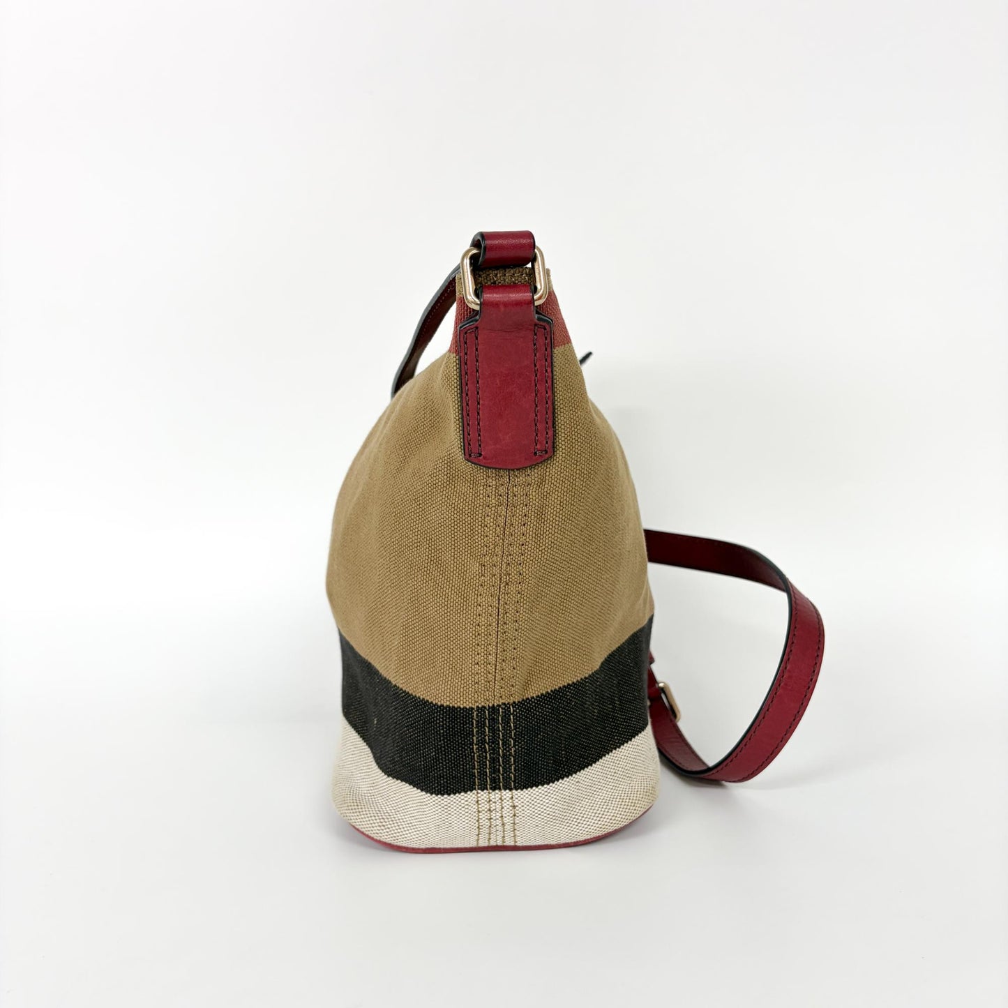 Burberry Ashby House Check Canvas, Beige, Canvas, Handbag