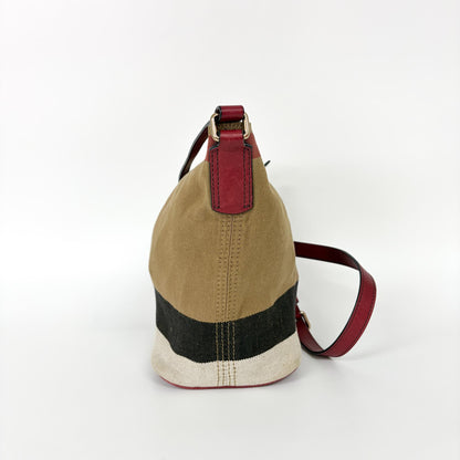 Burberry Ashby House Check Canvas, Beige, Canvas, Handbag