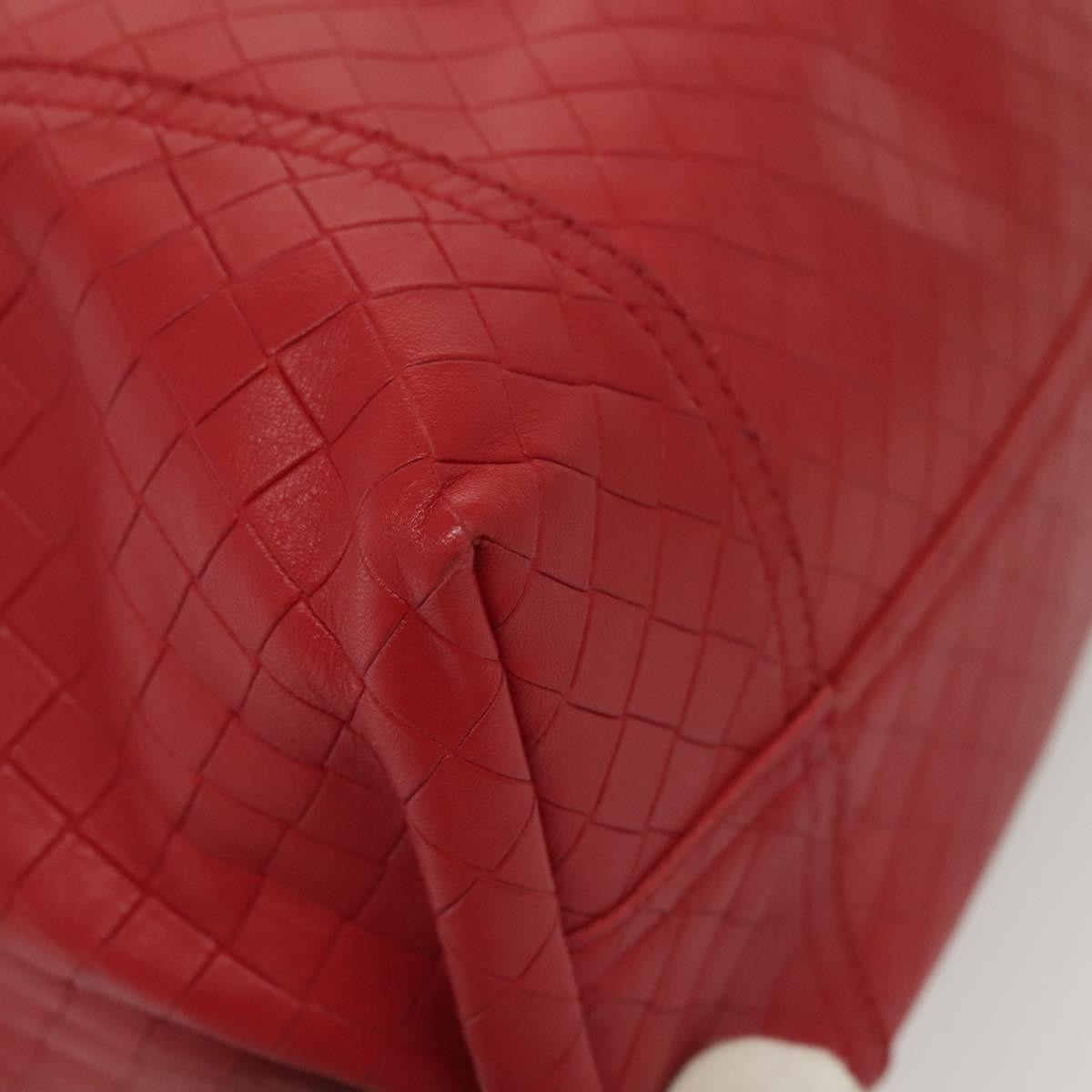 Bottega Veneta Intrecciomirage Tote Leather, Red, Leather, Tote Bag