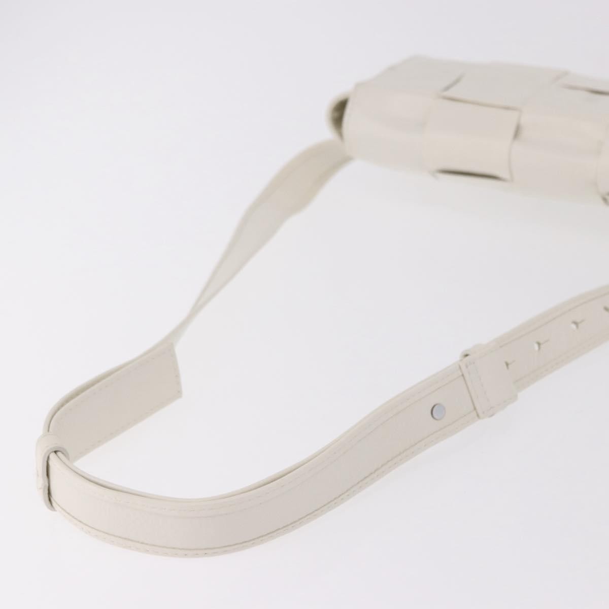 Bottega Veneta Cassette Belt Maxi Intrecciato Leather, White, Leather, Clutch