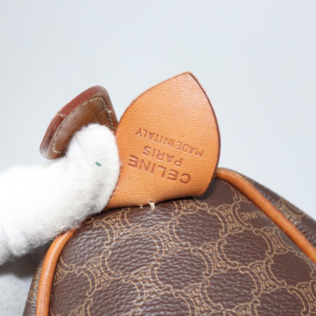 Celine Vintage Macadam Boston bag Canvas and Leather, BROWN, CANVAS, Handbag