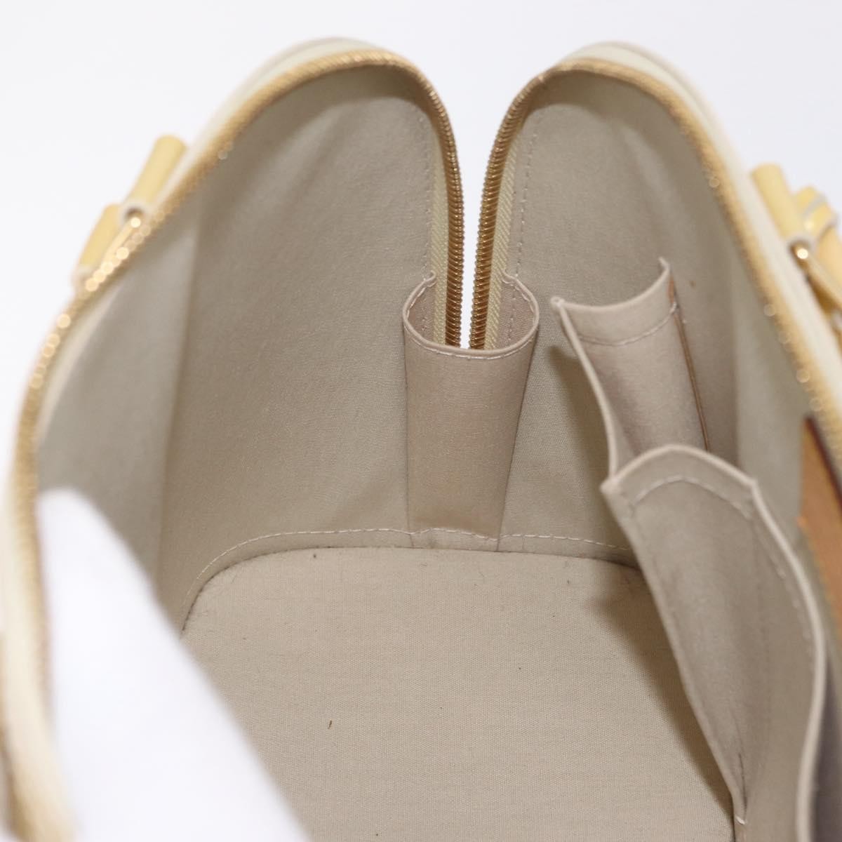 Louis Vuitton Alma Monogram Vernis, Beige, Patent Leather, Handbag