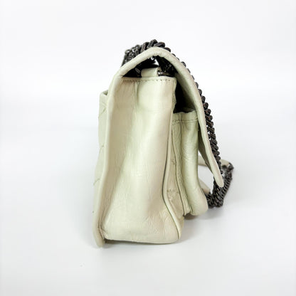 Saint Laurent Niki Flap Leather, White, Leather, Shoulder Bag