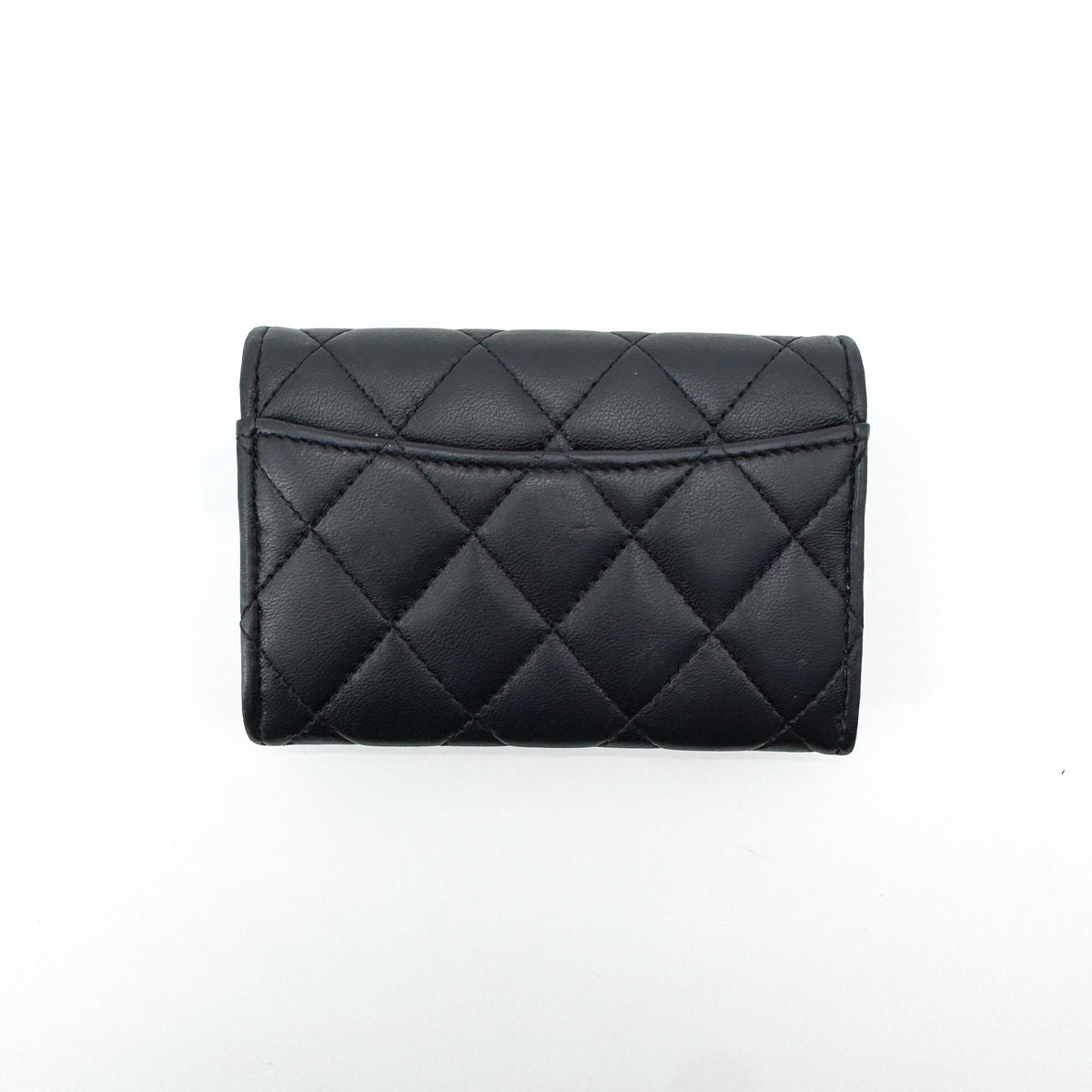 Chanel Classic Flap Card Holder Quilted Caviar, Black, Leather, Card Holder