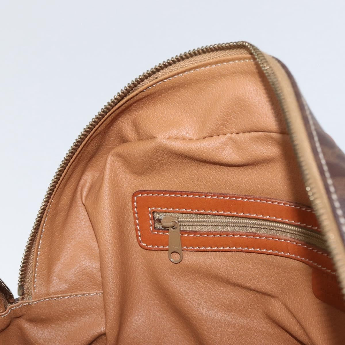 Celine Vintage Macadam Canvas and Leather, Brown, Canvas, Handbag