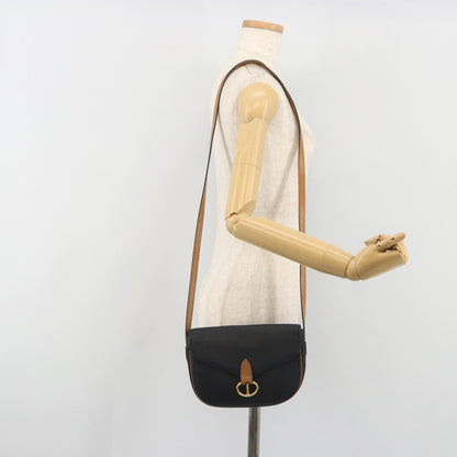 Christian Dior Vintage CD Flap Leather, Black, Leather, Shoulder Bag