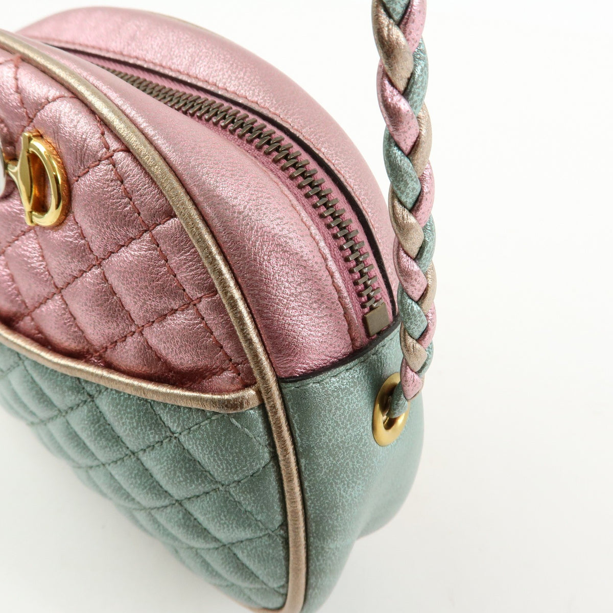 Gucci Trapuntata Camera Quilted Laminated Leather, Pink, Leather, Handbag