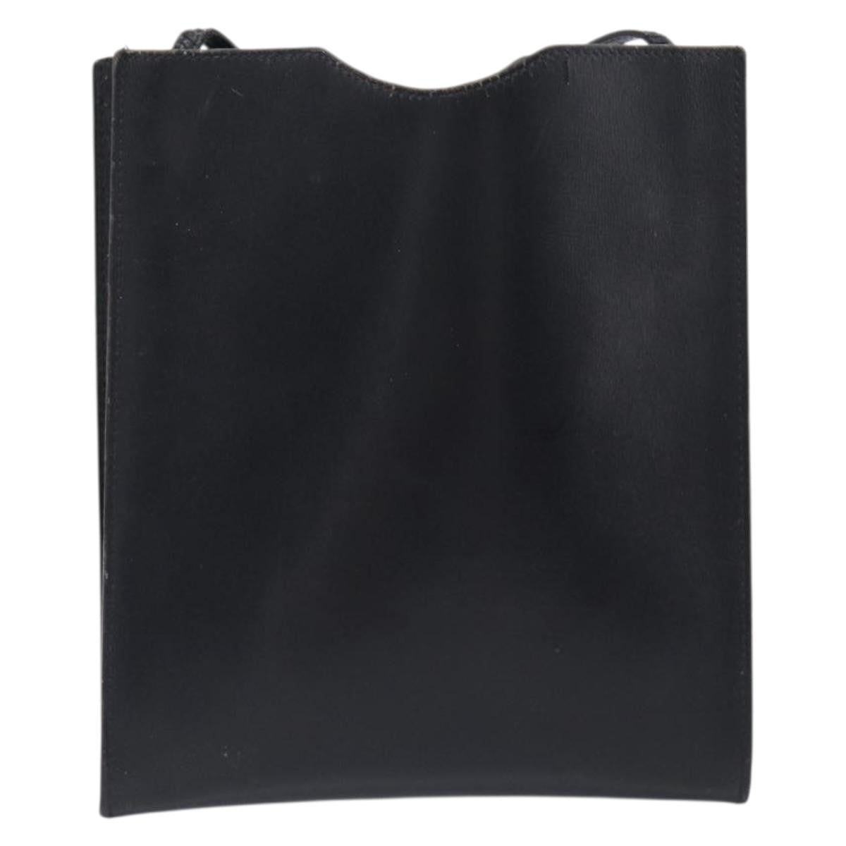 Hermes Onimaitou Leather, Black, Leather, Shoulder Bag