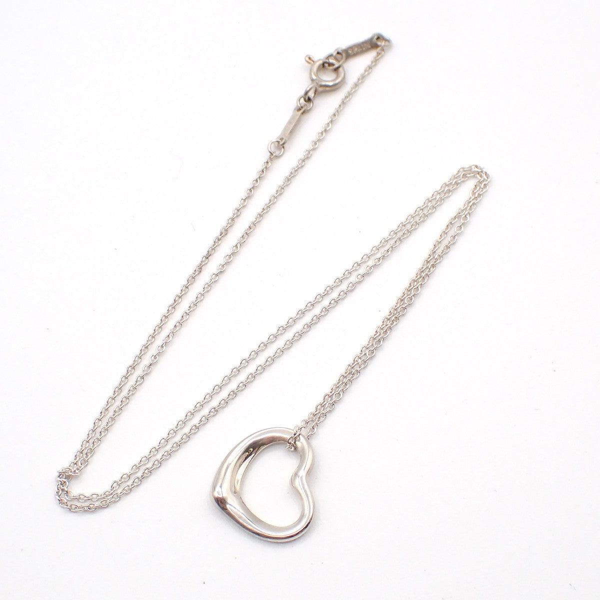 Tiffany & Co. Elsa Peretti Open Heart Pendant Sterling Silver, Silver, Silver, Necklace