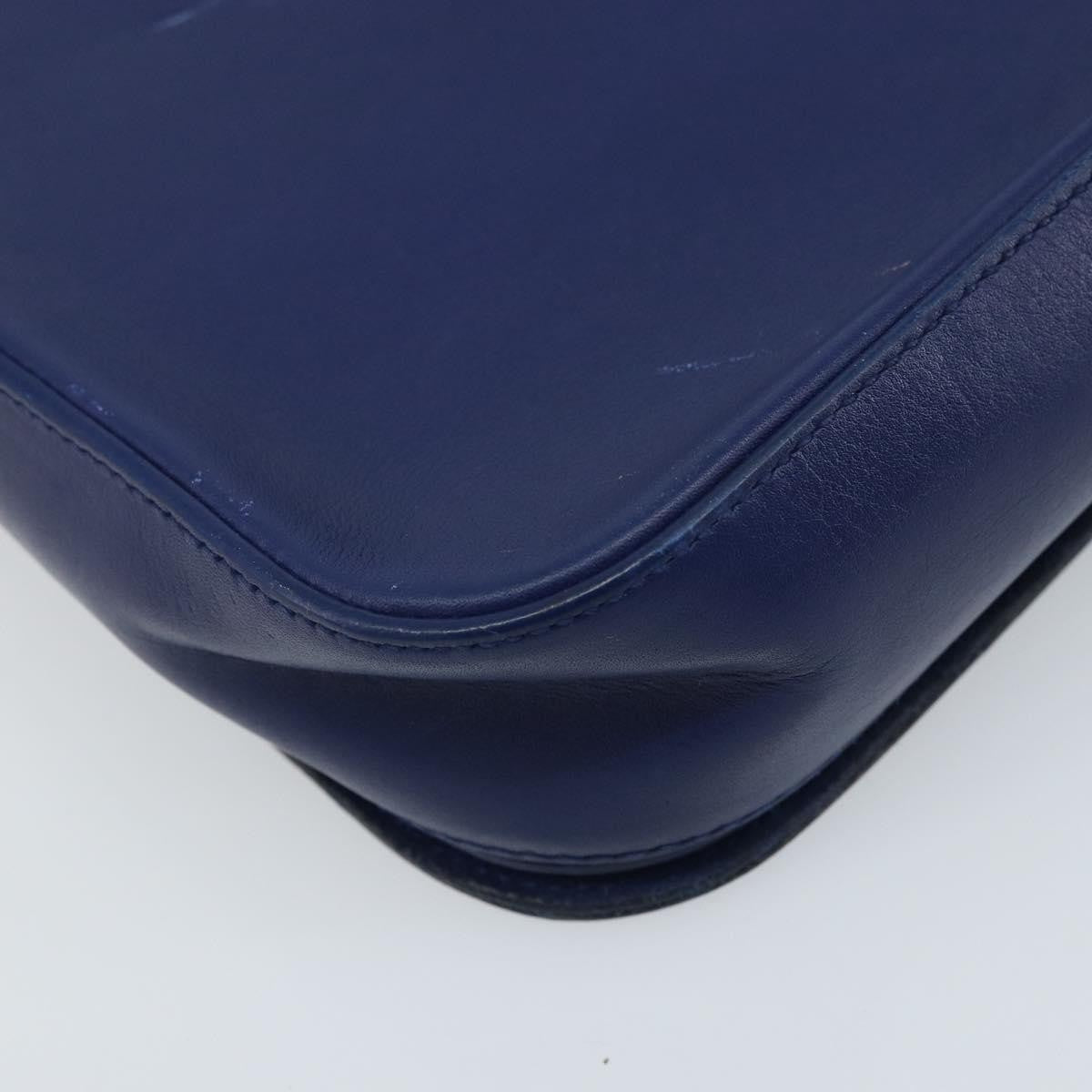 Saint Laurent Chyc Flap Leather, Blue, Leather, Shoulder Bag