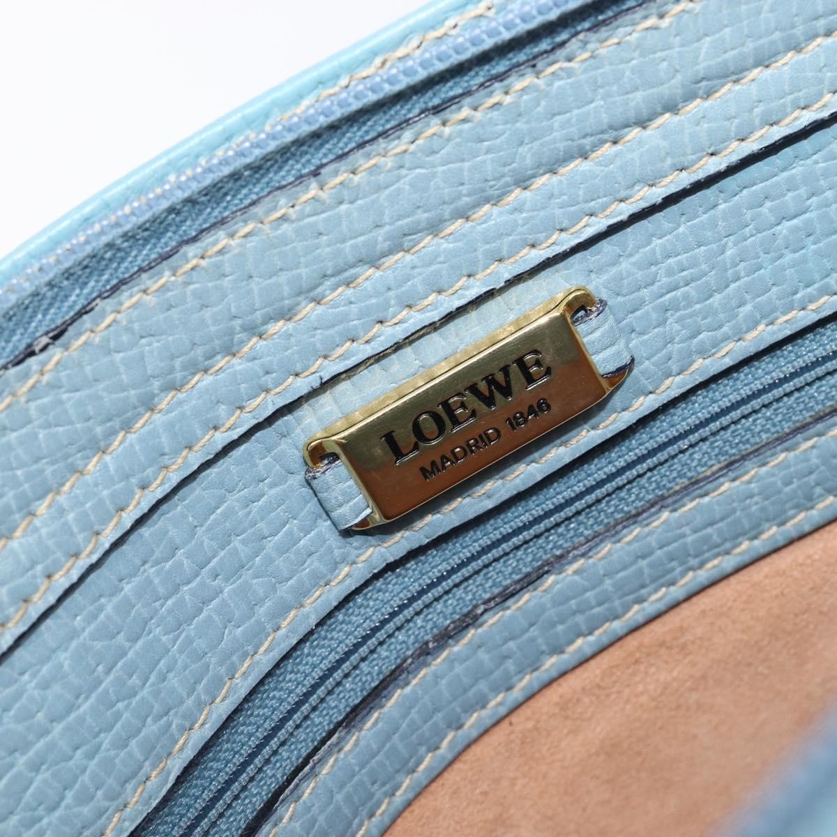 Loewe Tote Leather, Blue, Leather, Tote Bag