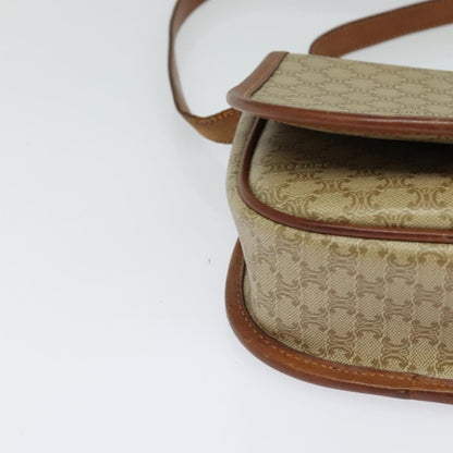Celine Vintage Macadam Canvas and Leather, Beige, Canvas, Shoulder Bag