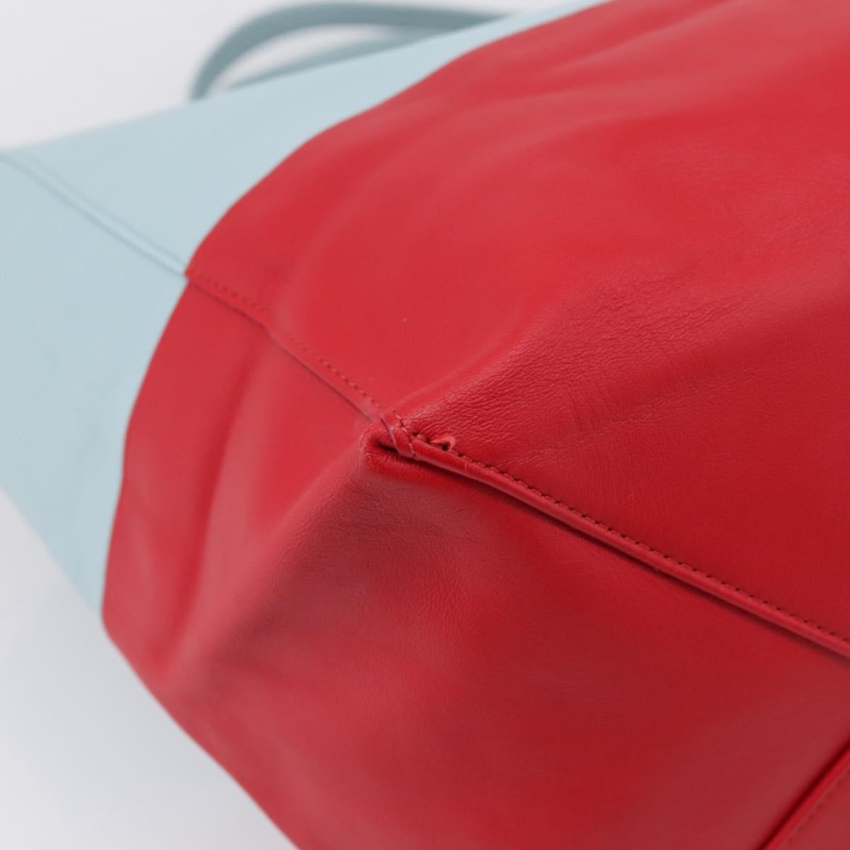 Celine Horizontal Bi-Cabas Leather, Blue, Leather, Tote Bag