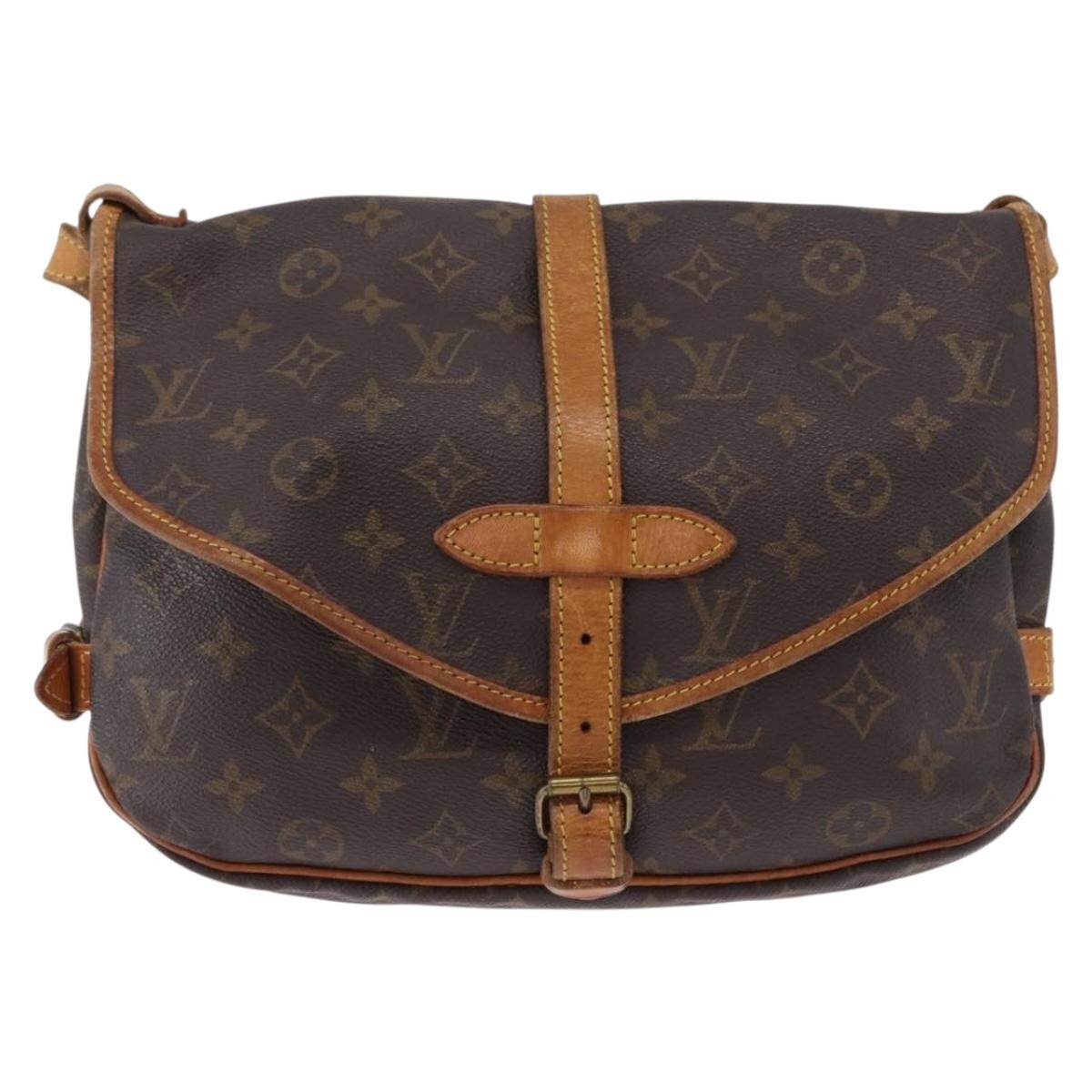 Louis Vuitton Saumur Canvas, Brown, Canvas, Shoulder Bag