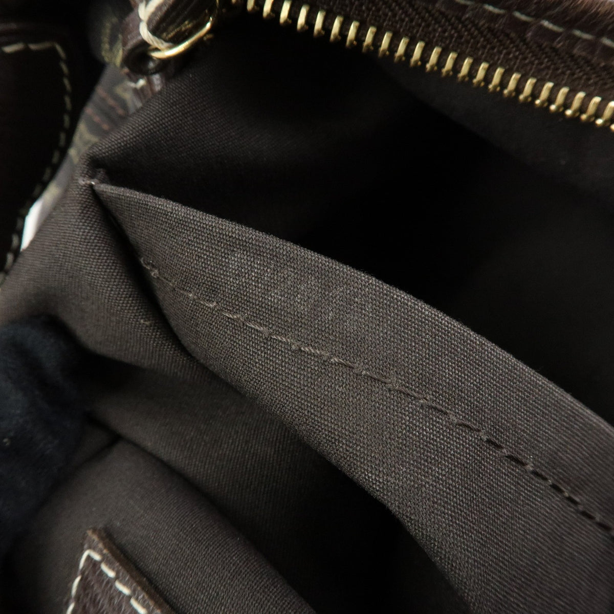 Louis Vuitton Manon Mini Lin, Brown, Canvas, Handbag