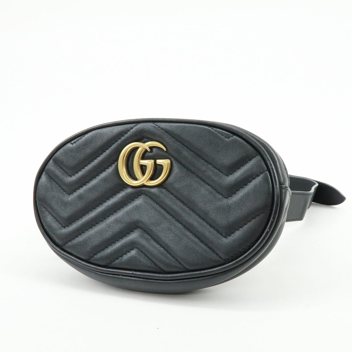 Gucci GG Marmont Belt Matelasse Leather, Black, Leather, Handbag