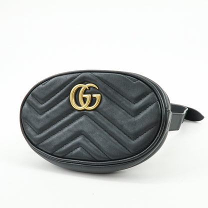 Gucci GG Marmont Belt Matelasse Leather, Black, Leather, Handbag