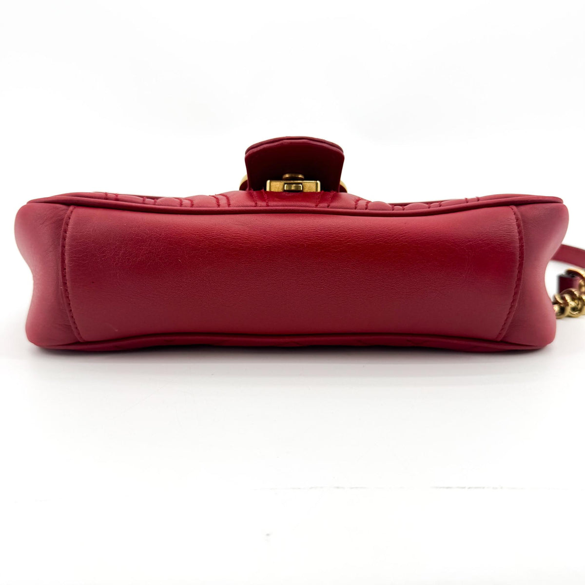 Gucci GG Marmont Flap Matelasse Leather, Gold, Leather, Shoulder Bag