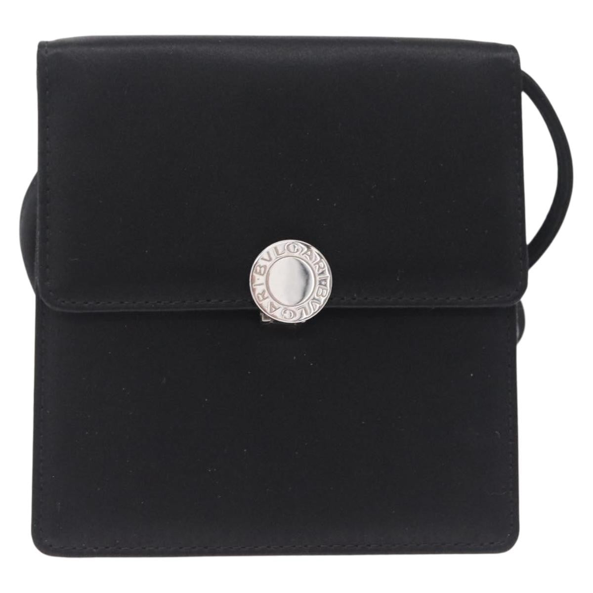 Bvlgari Shoulder Satin, Black, Satin, Shoulder Bag